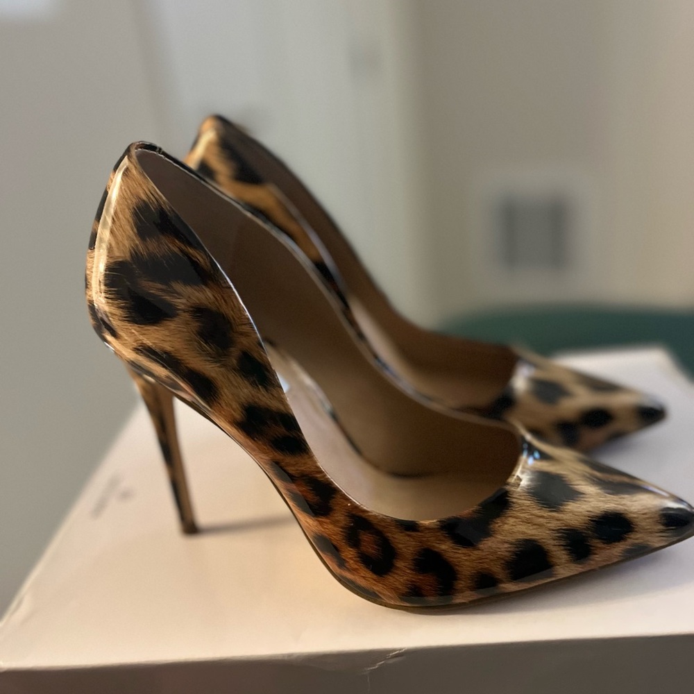 Steve Madden Daisie Leopard Patent Heels